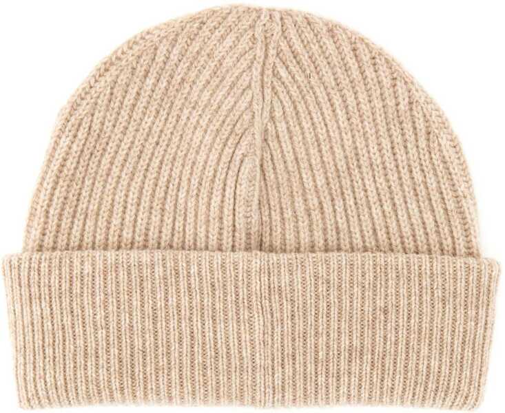 Caciuli Ganni Cappello Beanie A Coste BEIGE Femei (BM 19710197) 3