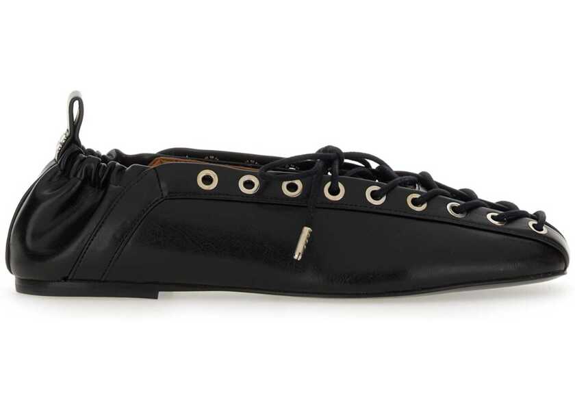 Balerini Ganni Ballerina Lace-Up BLACK Femei (BM 19710209) 3