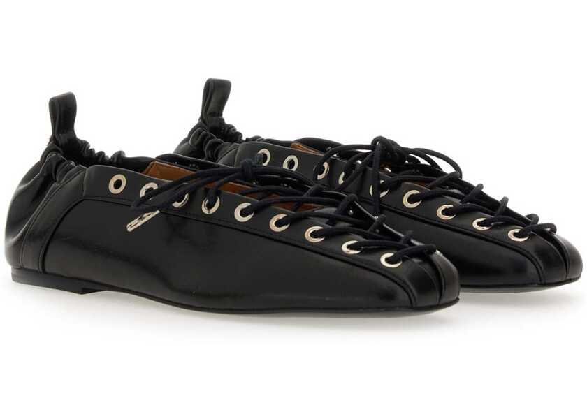 Balerini Ganni Ballerina Lace-Up BLACK Femei (BM 19710209) 4