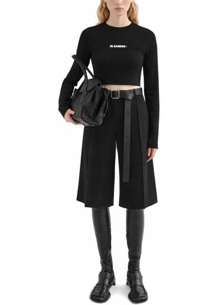 Bluze Jil Sander Cropped Top With Logo BLACK Femei (BM 19710224) 2