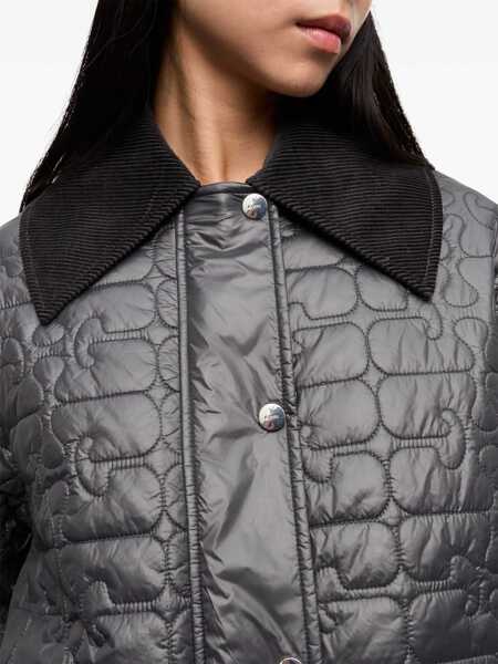 Jachete Ganni Quilted Midi Jacket GREY Femei (BM 19710236) 5