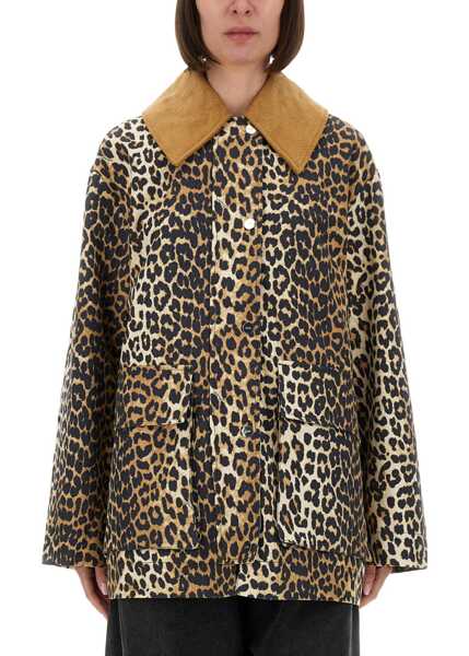 Jachete Ganni Leopard Print Midi Jacket ANIMALIER Femei (BM 19710242) 2