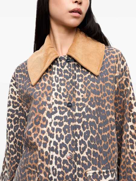 Jachete Ganni Leopard Print Midi Jacket ANIMALIER Femei (BM 19710242) 5