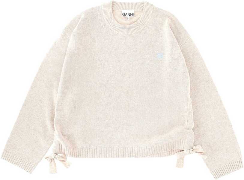 Pulovere casual Ganni Jersey With Logo BEIGE Femei (BM 19710245) 1