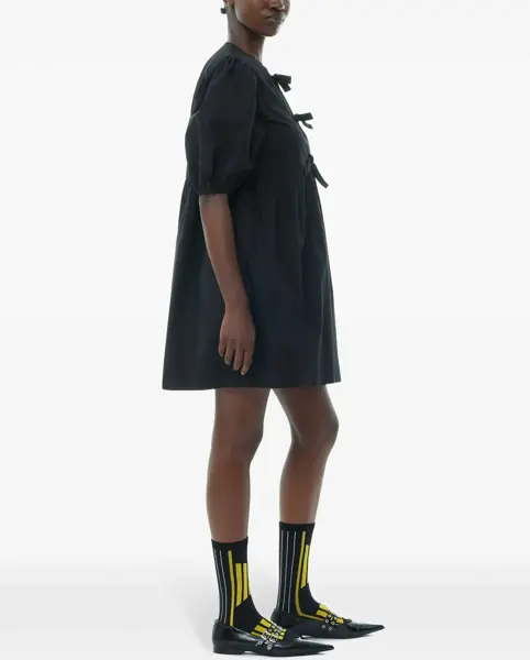 Rochii casual Ganni Short Cotton Dress BLACK Femei (BM 19710251) 4