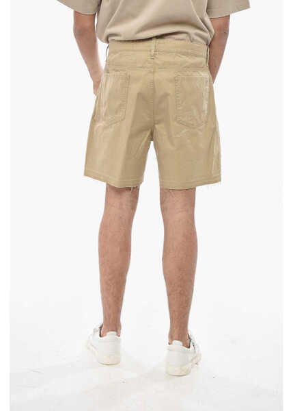 Pantaloni scurti DSQUARED2 Distressed Effect Cotton Shorts Beige Barbati (BM 19710338) 2