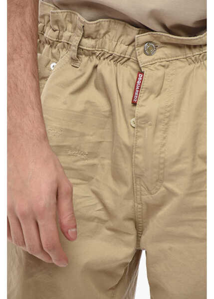 Pantaloni scurti DSQUARED2 Distressed Effect Cotton Shorts Beige Barbati (BM 19710338) 3