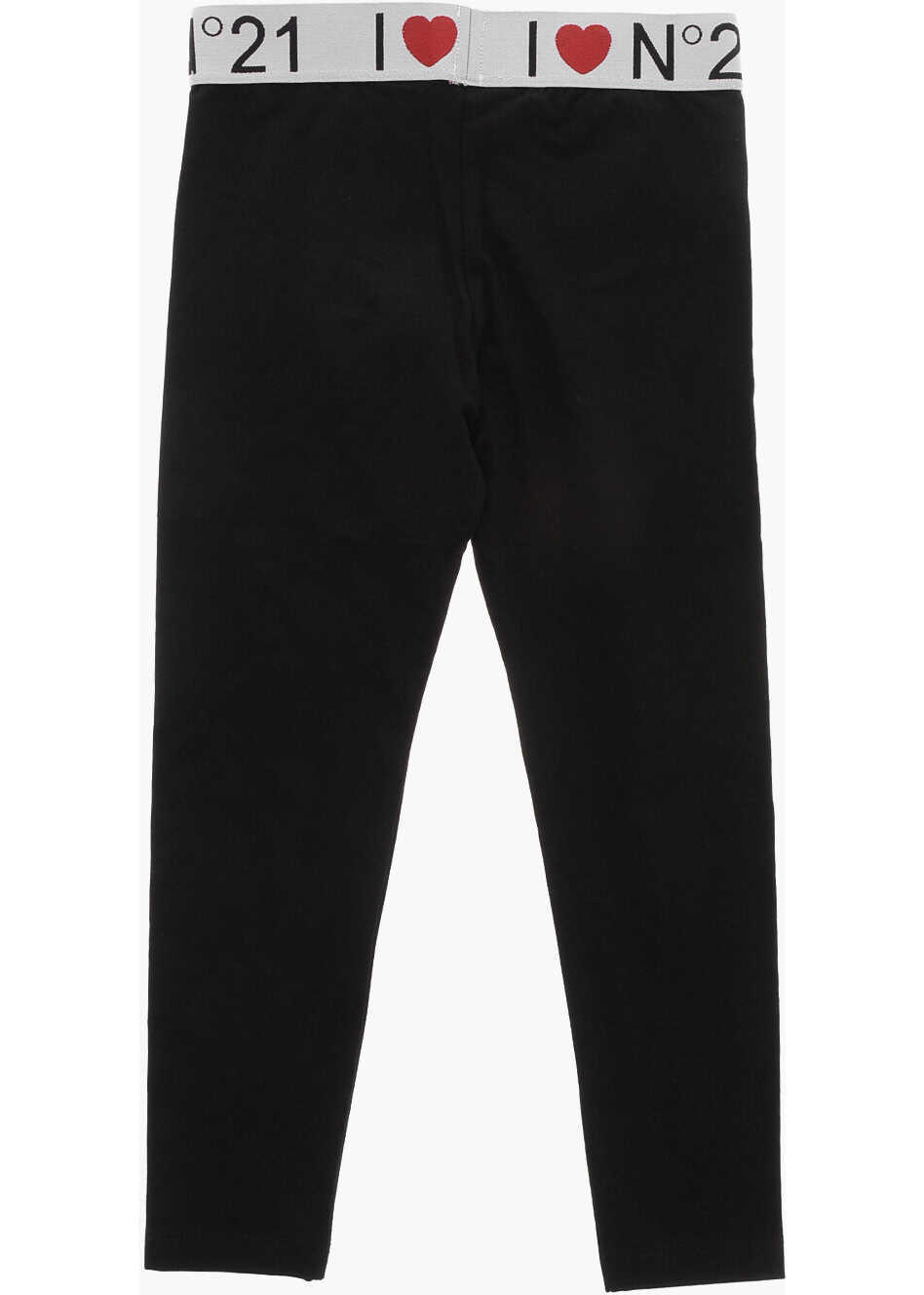 Colanti N21 Kids Cotton Blend Leggings With Logoed Waistband Black Fete (BM 19710341) 3