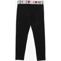 Colanti N&deg;21 Kids pentru Fete - Colanti N21 Kids Cotton Blend Leggings With Logoed Waistband Black Fete (BM 19710341) - B-mall.ro
