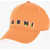Marni Solid Color Cap With Printed Logo Orange