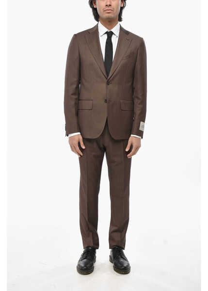 Costume CORNELIANI Cc Collection Virgin Wool 2 -Buttons Suit With Patch Pockets Brown Barbati (BM 19710362) 1