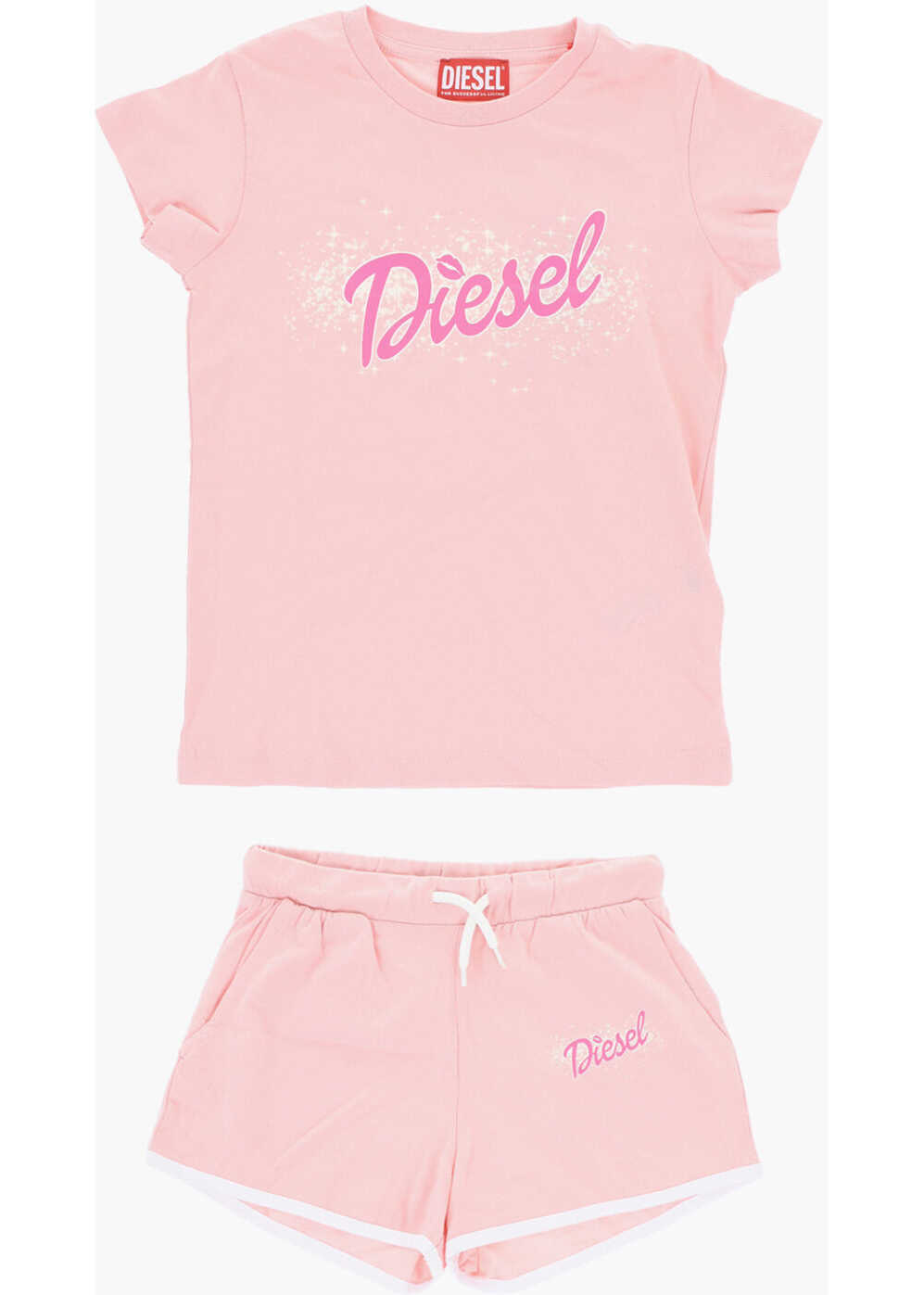 Tricouri Diesel Cotton Stelap T-Shirt And Shorts Set Pink Fete (BM 19710374) 1