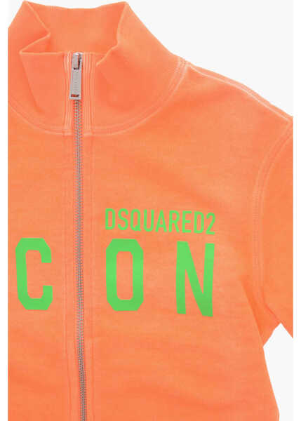 Bluze de trening DSQUARED2 Mock Neck Icon Sweatshirt With Front Zip Orange Baieti (BM 19710377) 2