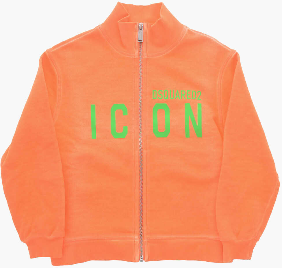 Bluze de trening DSQUARED2 Mock Neck Icon Sweatshirt With Front Zip Orange Baieti (BM 19710377) 1