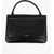 Jil Sander Leather Shoulder Bag With Frontal Pouch Black