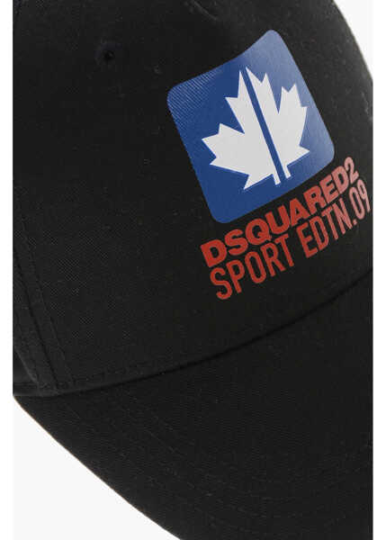 Caciuli DSQUARED2 Cotton Cap With Frontal Print Black Baieti (BM 19710389) 2