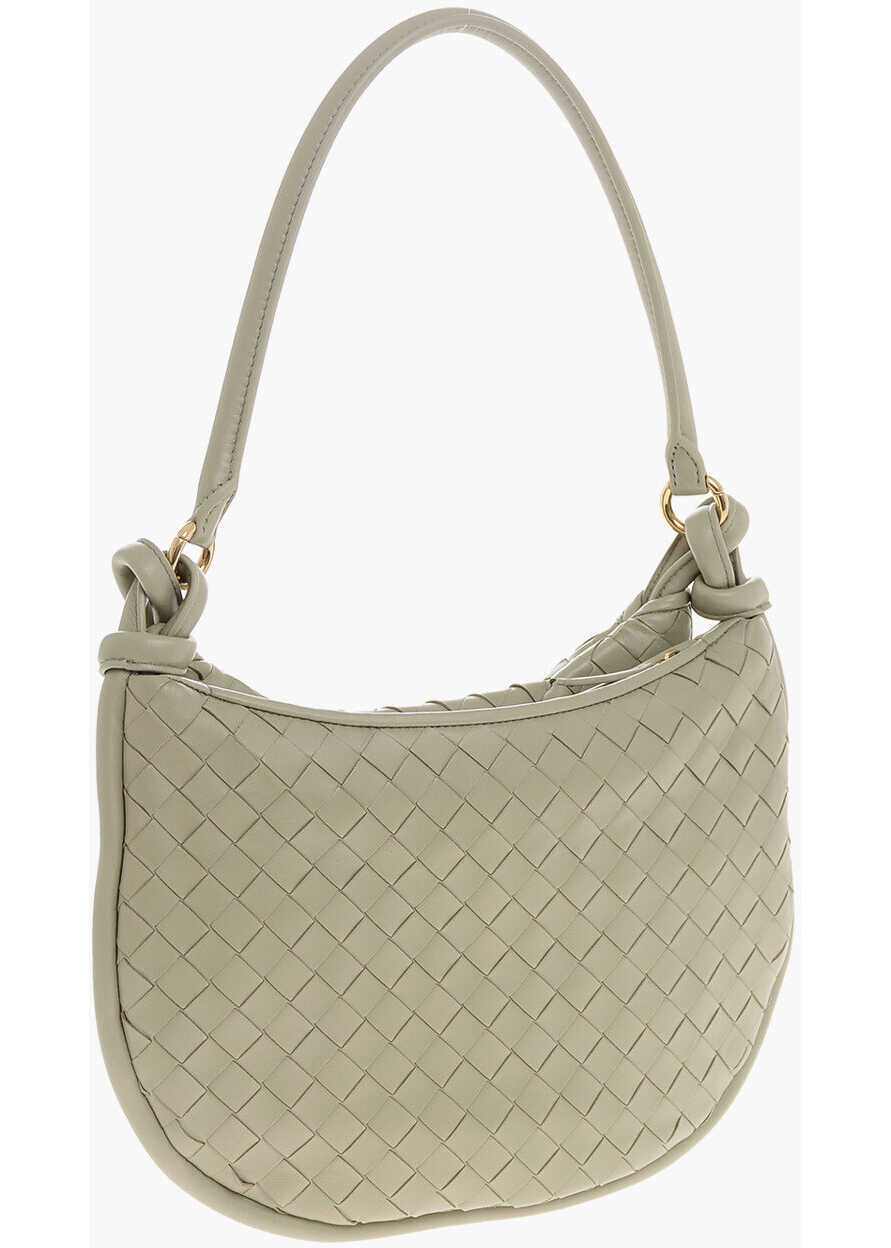 Genti de umar Bottega Veneta Braided Leather Shoulder Bag Green Femei (BM 19710401) 2