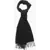 Destin Cashmere Biver Scarf With Fringes Black