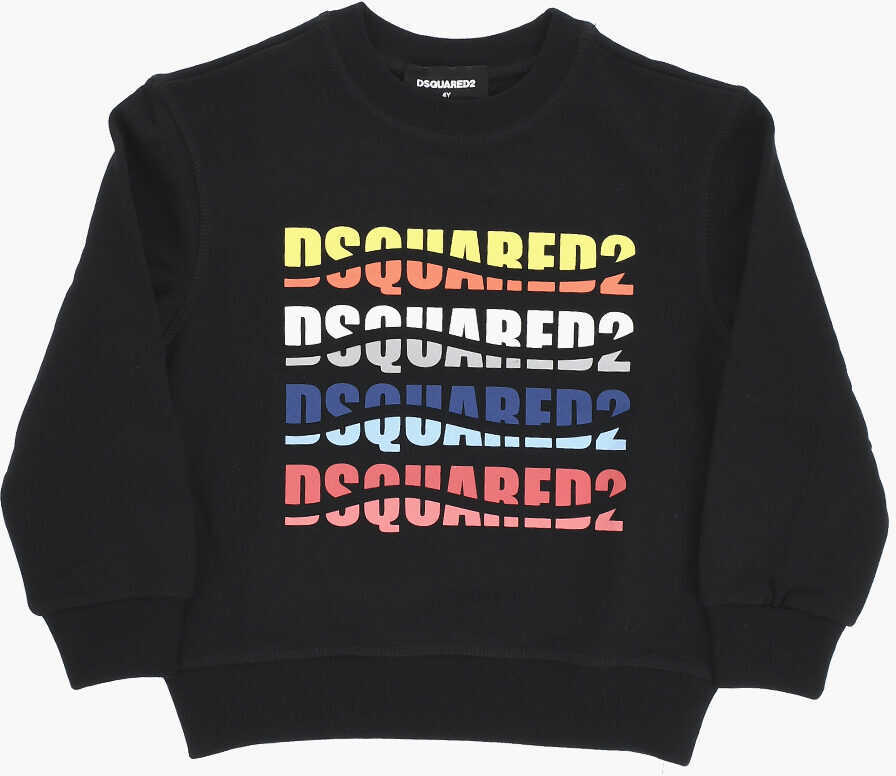 Bluze de trening DSQUARED2 Brushed Cotton Relax Crew-Neck Sweatshirt With Multicolor Lo Black Baieti (BM 19710419) 1