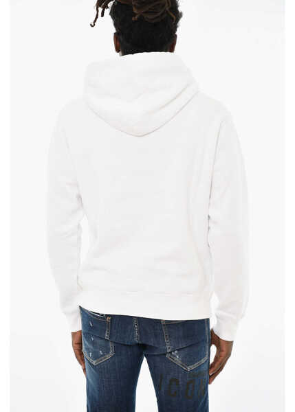Bluze de trening DSQUARED2 Cotton Hoodie With Logo White Barbati (BM 19710422) 2