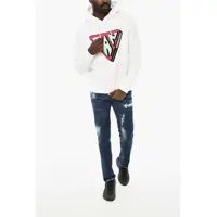 Bluze de trening DSQUARED2 pentru Barbati - Bluze de trening DSQUARED2 Cotton Hoodie With Logo White Barbati (BM 19710422) - B-mall.ro