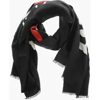 Esarfe Silk Blend Political Scarf With Jacquard Logo Barbati