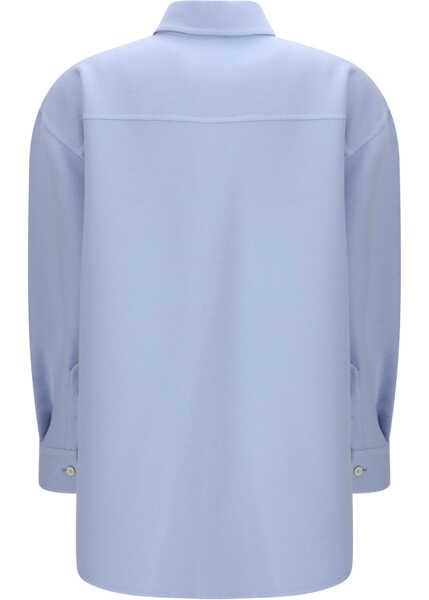 Camasi casual Fabiana Filippi Long Shirt in double wool ACQUA Femei (BM 19710527) 2