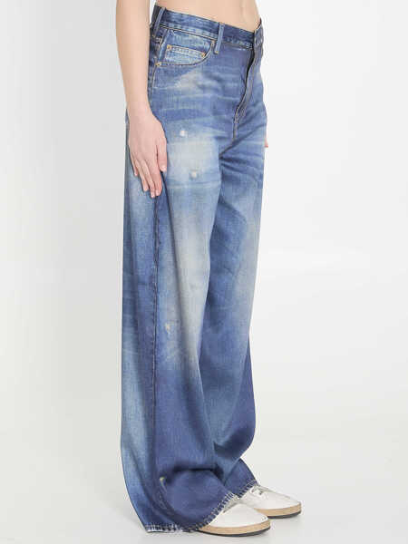 Pantaloni casual Golden Goose Printed Pants Jeans Effect BLUE Femei (BM 19710548) 2