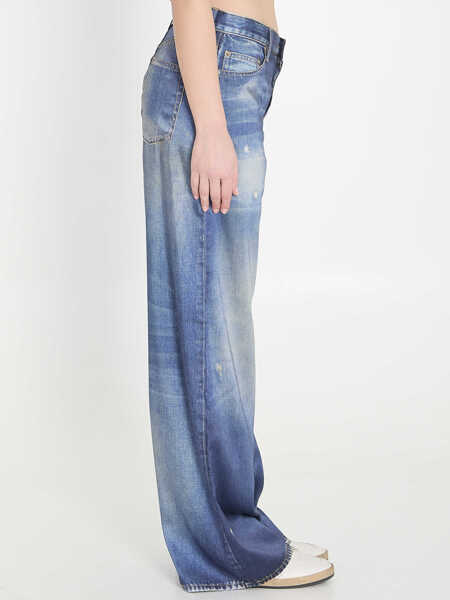 Pantaloni casual Golden Goose Printed Pants Jeans Effect BLUE Femei (BM 19710548) 3
