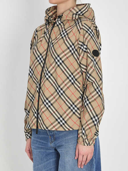 Bomber jacket Burberry Check Jacket With Hood BEIGE Femei (BM 19710566) 2