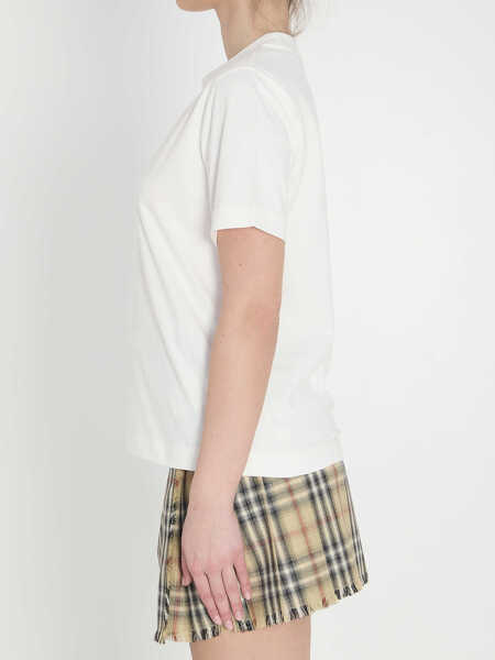 Tricouri Burberry Check Cotton T-Shirt WHITE Femei (BM 19710584) 3