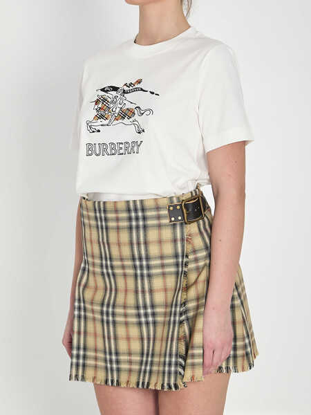Tricouri Burberry Check Cotton T-Shirt WHITE Femei (BM 19710590) 2