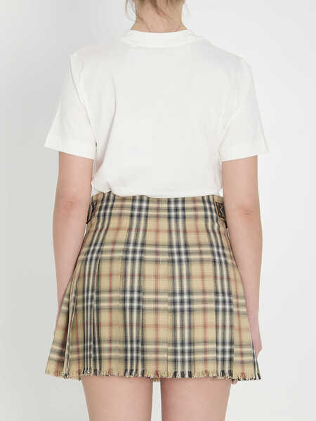 Tricouri Burberry Check Cotton T-Shirt WHITE Femei (BM 19710590) 4