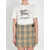 Burberry Check Cotton T-Shirt WHITE