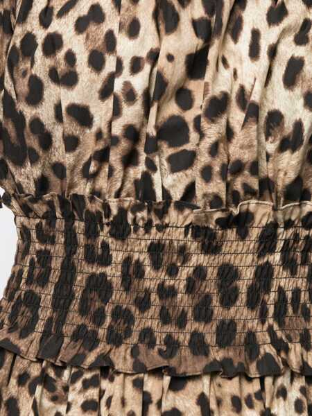 Rochii elegante Dolce & Gabbana Short Leopard Print Poplin Dress MULTICOLOR Femei (BM 19710602) 5
