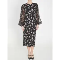 Rochii elegante Vintage Rose Print Charmeuse Dress Femei