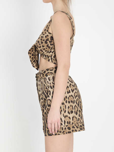 Bluze Dolce & Gabbana Leopard Print Poplin Top MULTICOLOR Femei (BM 19710614) 3