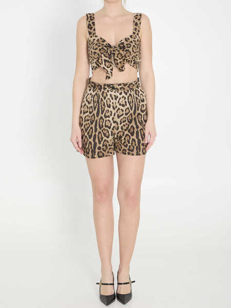 Bluze Dolce & Gabbana Leopard Print Poplin Top MULTICOLOR Femei (BM 19710614) 5