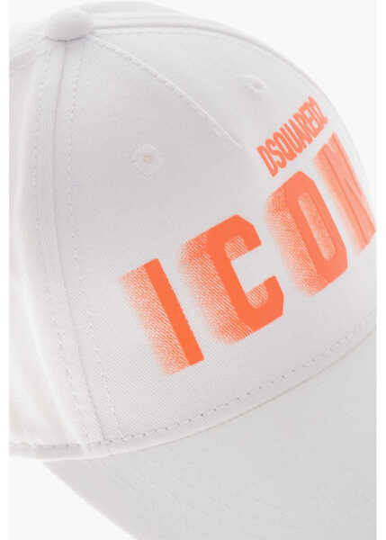 Caciuli DSQUARED2 Icon Cotton Cap With Monogram White Baieti (BM 19710647) 2