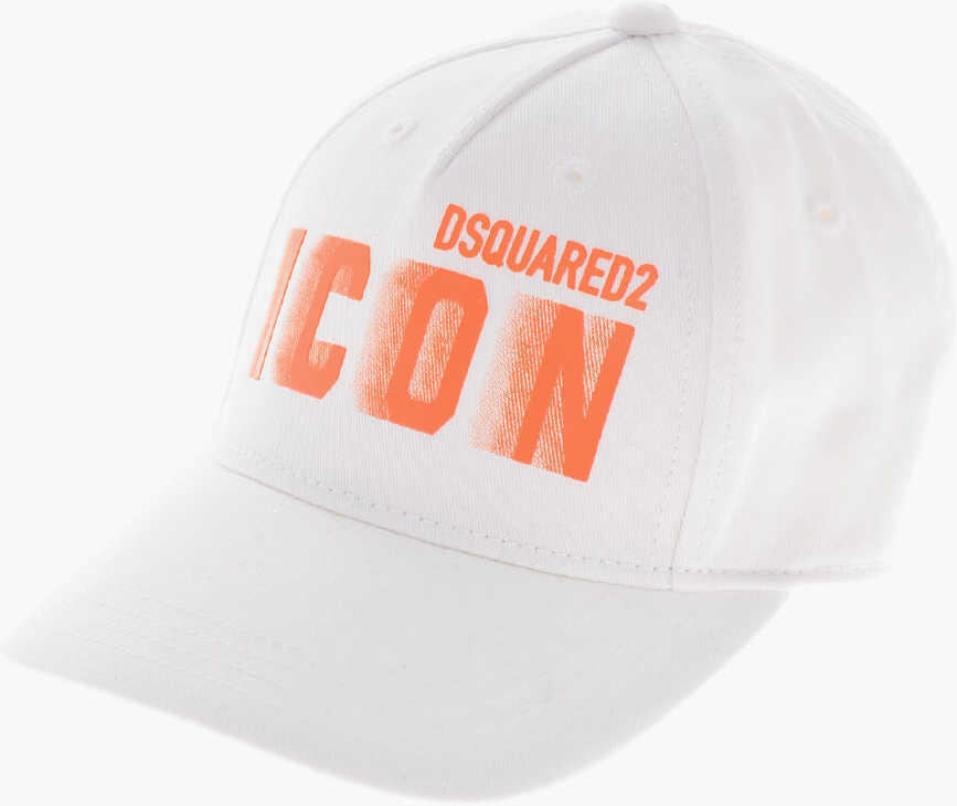 Caciuli DSQUARED2 Icon Cotton Cap With Monogram White Baieti (BM 19710647) 1