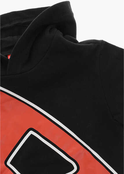 Bluze de trening Diesel Brushed Cotton Dave Hoodie With Print Black Baieti (BM 19710650) 2