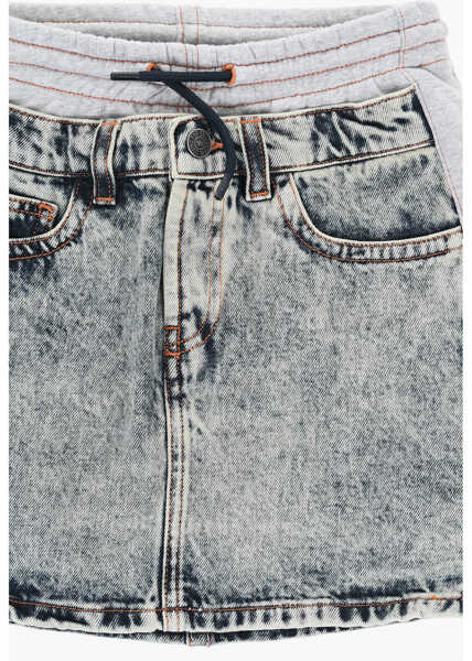 Fuste Diesel Denim Gebixi Skirt With Fleece Details Blue Fete (BM 19710656) 2