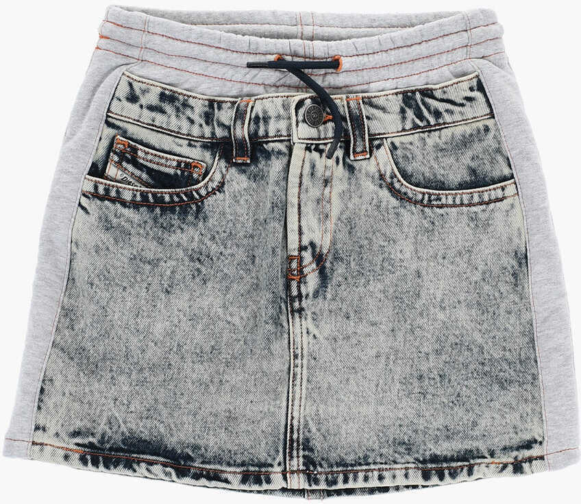 Fuste Diesel Denim Gebixi Skirt With Fleece Details Blue Fete (BM 19710656) 1