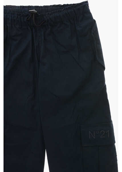 Pantaloni N21 Kids Cotton Cargo Pants With Drawstring Blue Fete (BM 19710665) 2