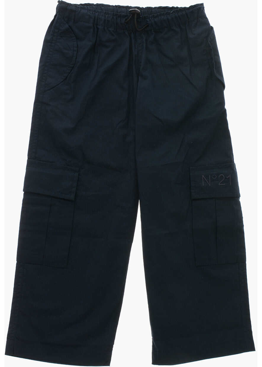 Pantaloni N21 Kids Cotton Cargo Pants With Drawstring Blue Fete (BM 19710665) 1