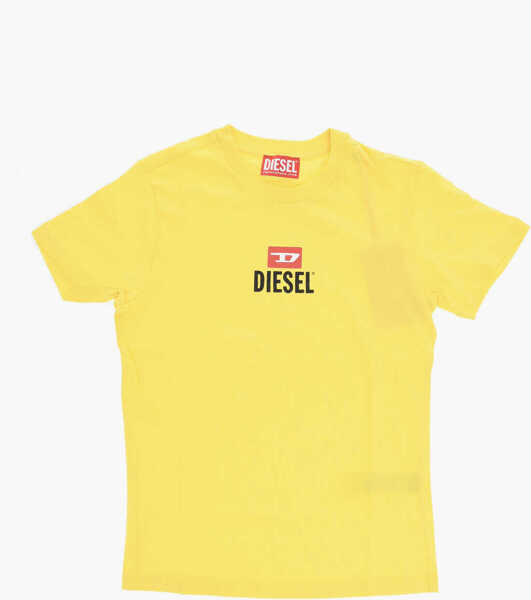 Tricouri Diesel Cotton Toggi Crew-Neck T-Shirt With Print Yellow Baieti (BM 19710671) 1