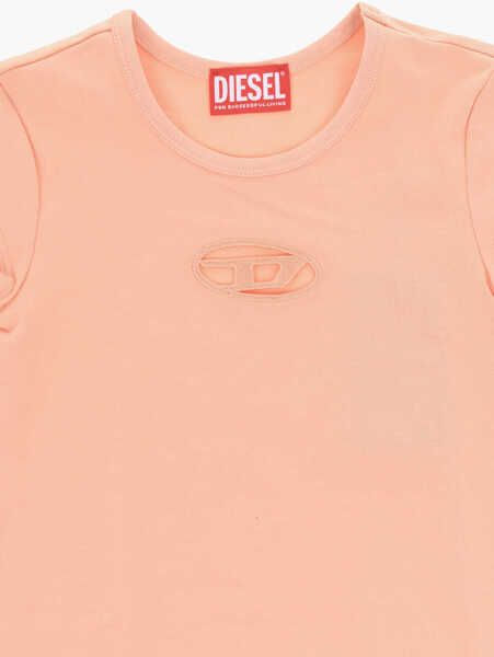 Rochii Diesel Stretch Cotton Dangielam A-Line Dress With Cut-Out Detail Orange Fete (BM 19710683) 2