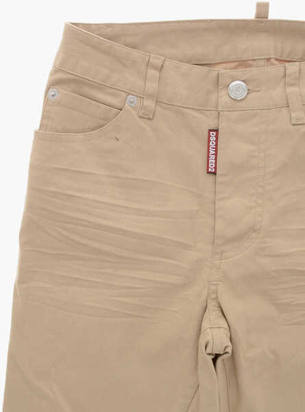 Pantaloni casual DSQUARED2 5-Pocket Stretch Cotton Boston Pants Beige Baieti (BM 19710689) 2