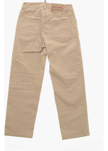 Pantaloni casual DSQUARED2 5-Pocket Stretch Cotton Boston Pants Beige Baieti (BM 19710689) 3