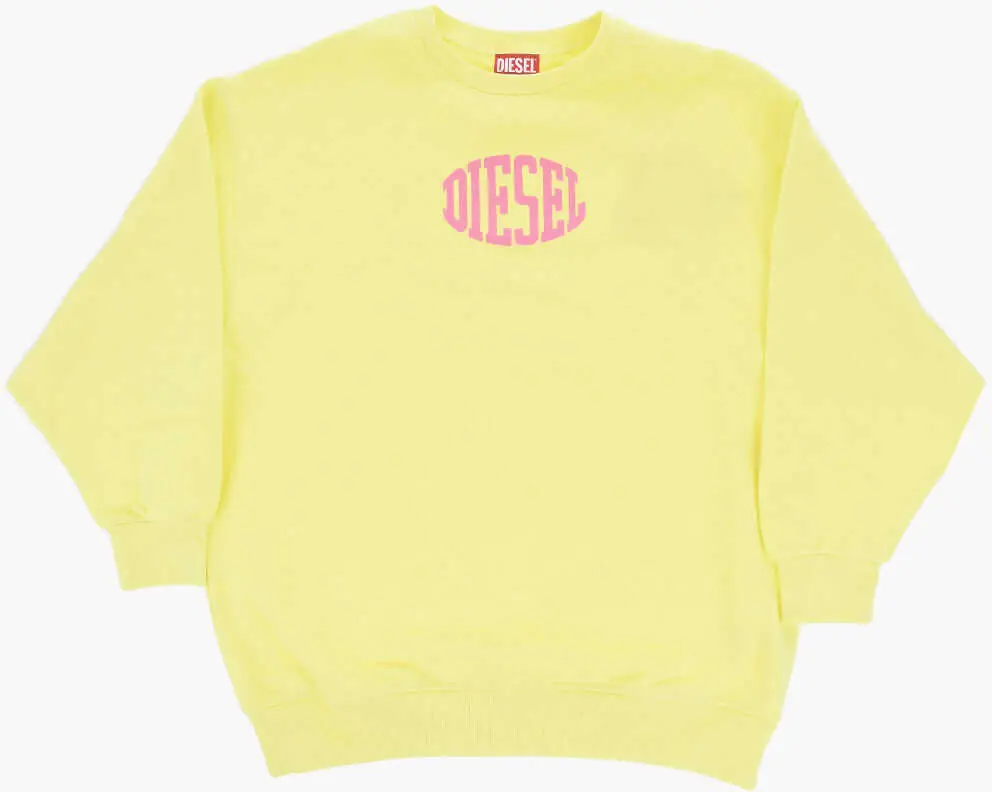 Bluze de trening Diesel Brushed Cotton Siwi Crew-Neck Sweatshirt With Contrasting Lo Yellow Baieti (BM 19710698) 1